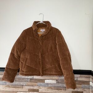 Ci Sono Brown Corduroy Puffer Jacket Size Medium